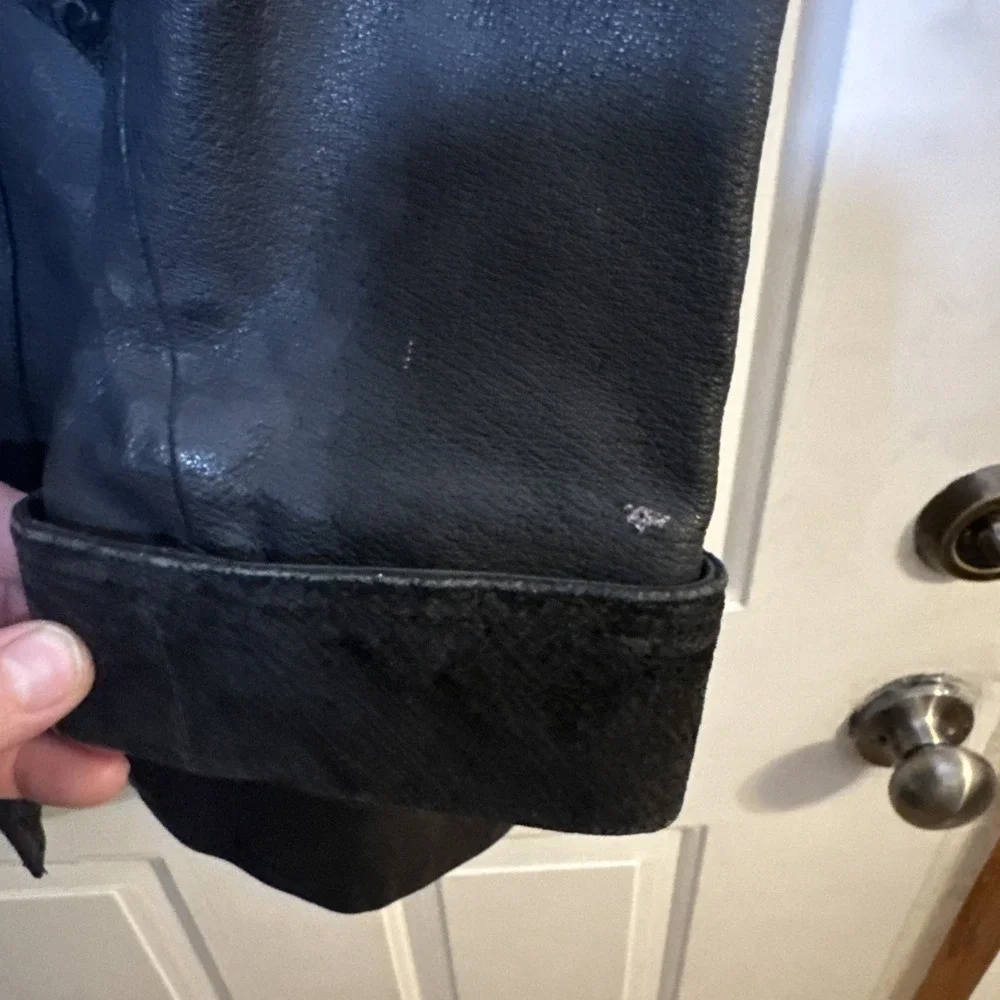 Vintage 90s Wilsons Leather‎ Black Leather Coat Thinsulate Insulated Women XS